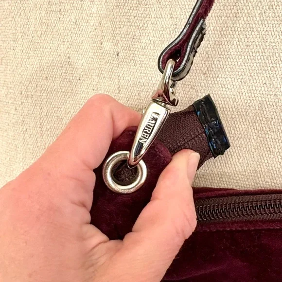 Lauren by Ralph Lauren Plum Velvet Purse Retro Y2K Everyday Glamor - Picture 5 of 9